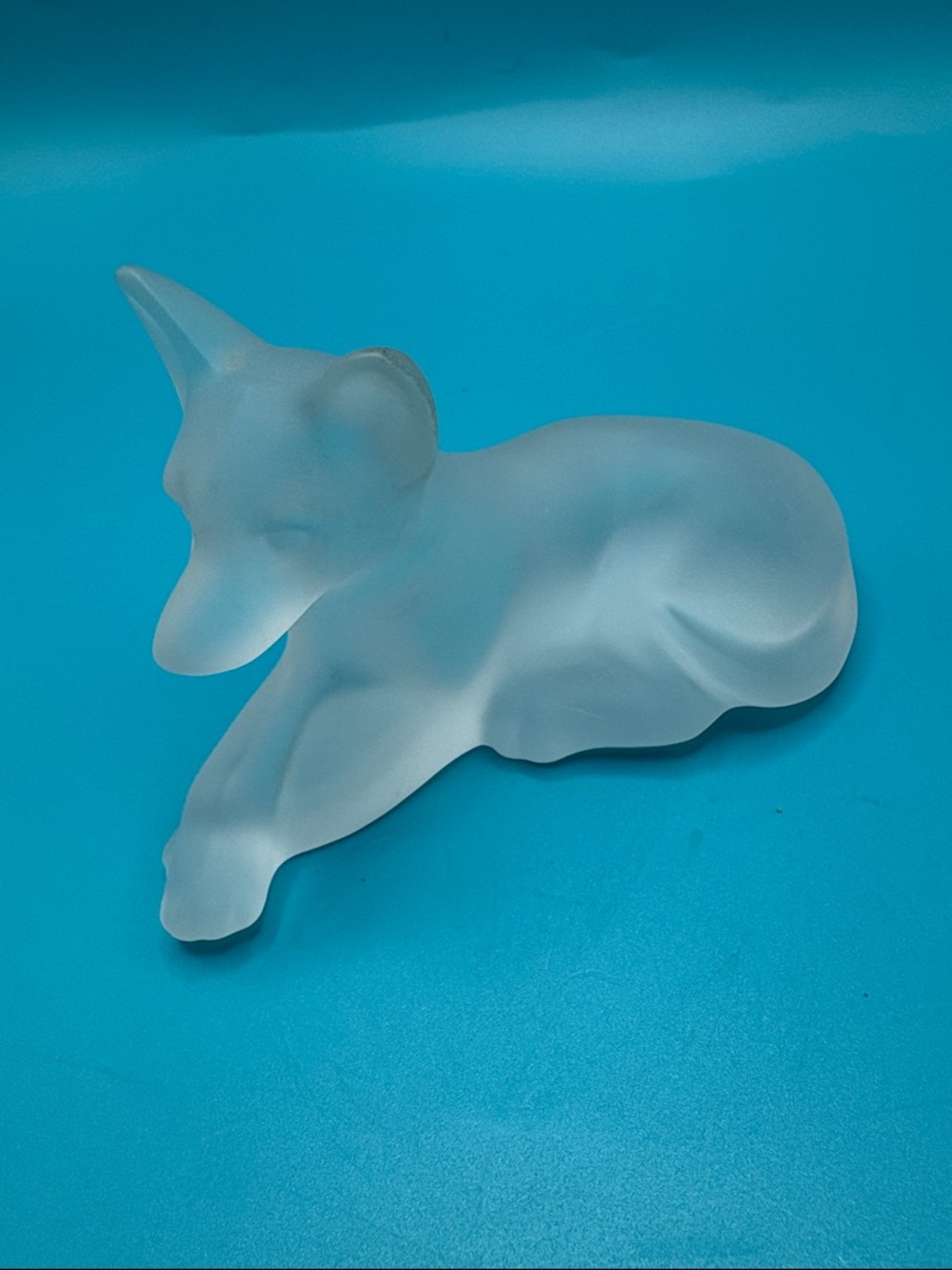 Lenox Vintage Frost Crystal Glass Dog Figurine/ Paperweight